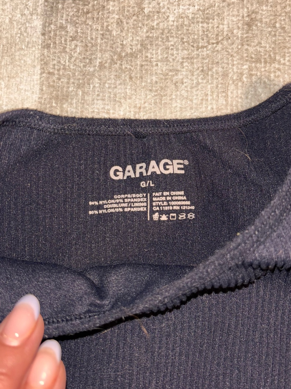 Garage Black Cropped Ribbed Tank - Picture 2 of 3